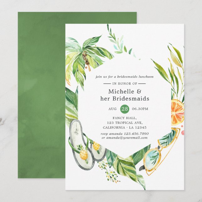 Invitación Almuerzo de Damas de Honor de Verano (Anverso / Reverso)