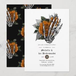 Invitación Almuerzo de Damas de Honor Floral Gótico de Calave