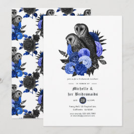Invitación Almuerzo de Damas de Honor Gótico de Búhos Florale