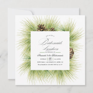 Invitación Almuerzo de Damas de Honor Pinos Acuarela de Invie