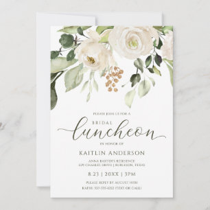 Invitación Almuerzo de Despedida de Soltera Verde Blanco