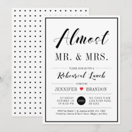 Invitación Almuerzo de ensayo de boda con tipografía moderna