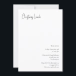 Invitación Almuerzo de escritura para Navidades modernos<br><div class="desc">Esta moderna invitación a almorzar con guión de Navidades es perfecta para su minimalista y elegante reunión de vacaciones en blanco y negro. La caligrafía escrita a mano, mínima y caprichosa, es delicada y rústica, aunque elegante y elegante. El diseño refleja un simple día de invierno blanco y evoca recuerdos...</div>