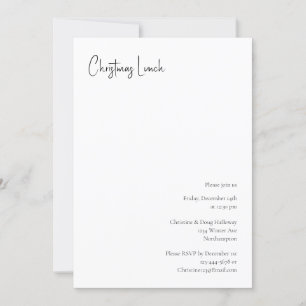 Invitación Almuerzo de escritura para Navidades modernos