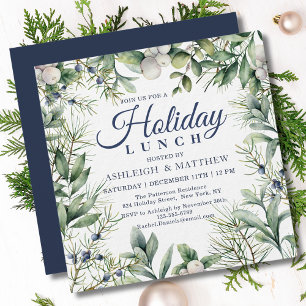 Invitación Almuerzo de feriado de Navidades florales de invie