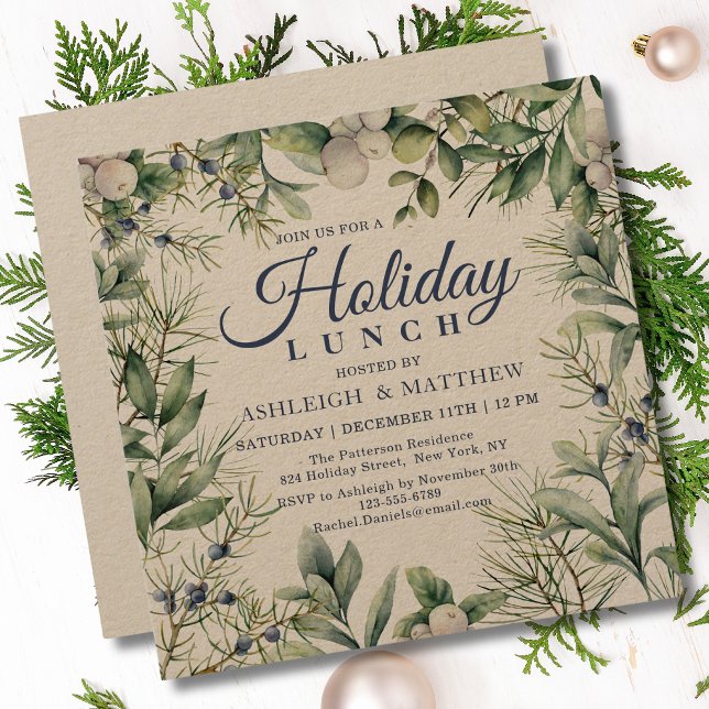 Invitación Almuerzo de feriado de Navidades florales de invie (Subido por el creador)