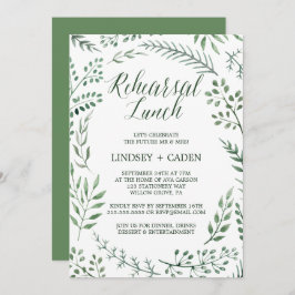 Invitación Almuerzo de la corona rusa con hojas verdes para e