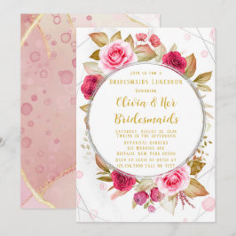 Invitación Almuerzo de las damas de honor con tinta de alcoho