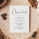 Invitación Almuerzo de los Navidades Boho modernos<br><div class="desc">Celebre la temporada de vacaciones con esta moderna invitación a almorzar para Navidades de boho. El guión único y editable le da al diseño un toque de moda pero elegante. Su sencillo diseño en blanco y negro transmite un ambiente clásico y caprichoso, perfecto para la temporada de invierno. El diseño...</div>