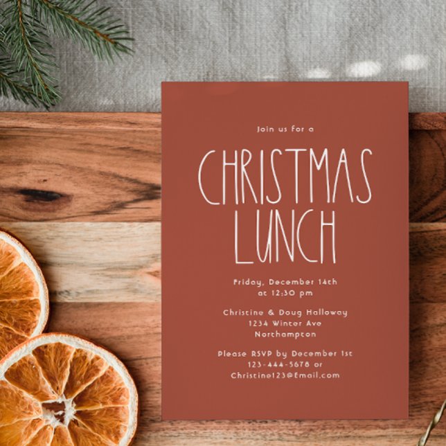 Invitación Almuerzo de los Navidades de Punto del Boho Rojo d (Subido por el creador)