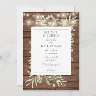 Invitación Almuerzo de Luces Rústicas y Brunch de Burbujas pa