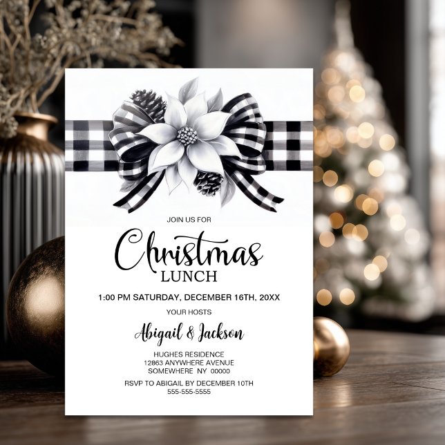 Invitación Almuerzo de Navidad a cuadros de Búfalo (Subido por el creador)