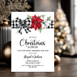Invitación Almuerzo de Navidad con Estampado de Búfalo de Flo