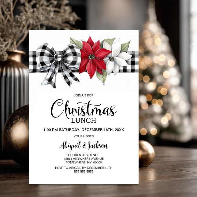 Invitación Almuerzo de Navidad con Estampado de Búfalo de Flo (Subido por el creador)