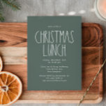 Invitación Almuerzo de Navidades de Punto de Boho Polka Verde<br><div class="desc">Esta invitación a comer a los Navidades boho polka dot es perfecta para su moderno saludo de vacaciones inspirado en una casa de campo bohemia. El clásico estilo rústico pero delicado le da un aspecto de época muy seductor, al mismo tiempo que lo mantiene tierno y sencillo. Los puntos de...</div>