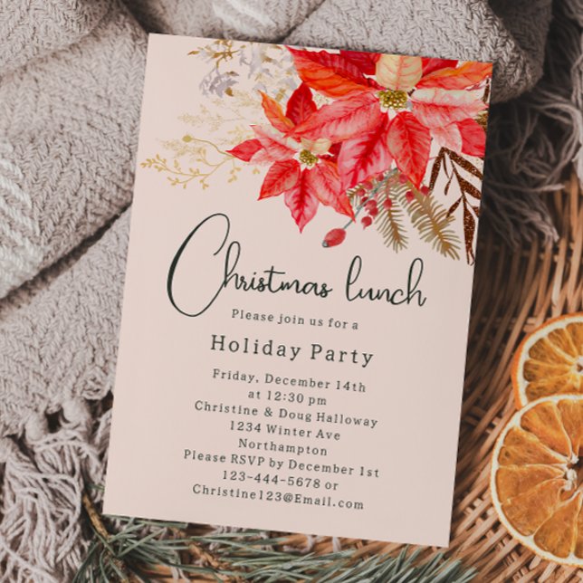 Invitación Almuerzo de Navidades florales de invierno de Boho (Subido por el creador)