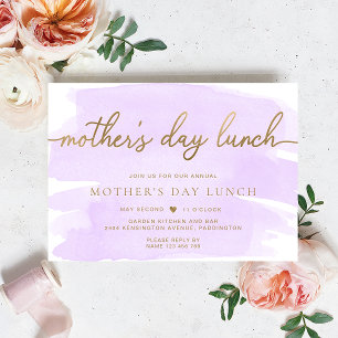 Invitación Almuerzo del Día de la Madre en color Lilac morado