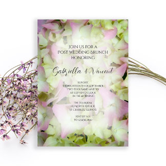 Invitación Almuerzo después de la boda con Hortensias Casi Ro