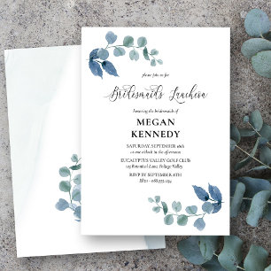 Invitación Almuerzo elegante de damas de honor con eucalipto