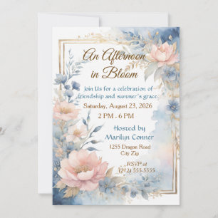 Invitación Almuerzo en el jardín floral Elegante Tarde en Flo