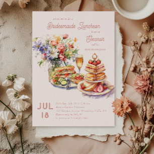 Invitación Almuerzo Femenino Vino Flores Desayuno de Damas de