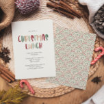 Invitación Almuerzo festivo de Navidades coloridos<br><div class="desc">Esta invitación festiva a los Navidades, informal y colorida, es perfecta para su almuerzo divertido, creativo y brillante para Navidades. Su original y lúdico tipo de letra moderna en rojo, beho tostado y verde claro y oscuro crean un ambiente estacional alegre. Si buscas alegrar el oscuro invierno de tus seres...</div>
