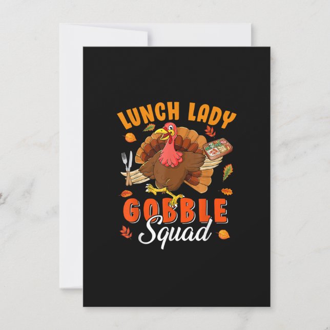 Invitación Almuerzo Lady Gobble Squad Acción de Gracias Turqu (Anverso)