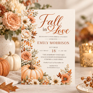 Invitación Almuerzo Nupcial de Shower de Calabaza para Enamor