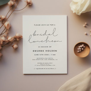 Invitación Almuerzo nupcial minimalista a mano