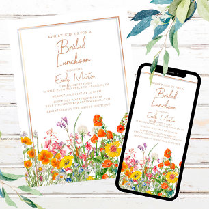 Invitación Almuerzo Nupcial Pradera de Flores Silvestres Colo