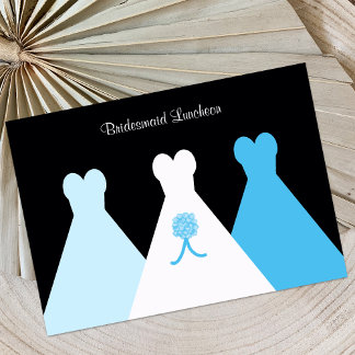 Invitación Almuerzo o Brunch de la dama de honor azul