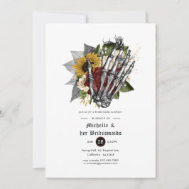 Invitación Almuerzo Otoñal Rústico Floral Gótico de Damas de 