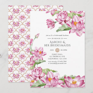 Invitación Almuerzo para Damas de Honor Indias Flor de Loto