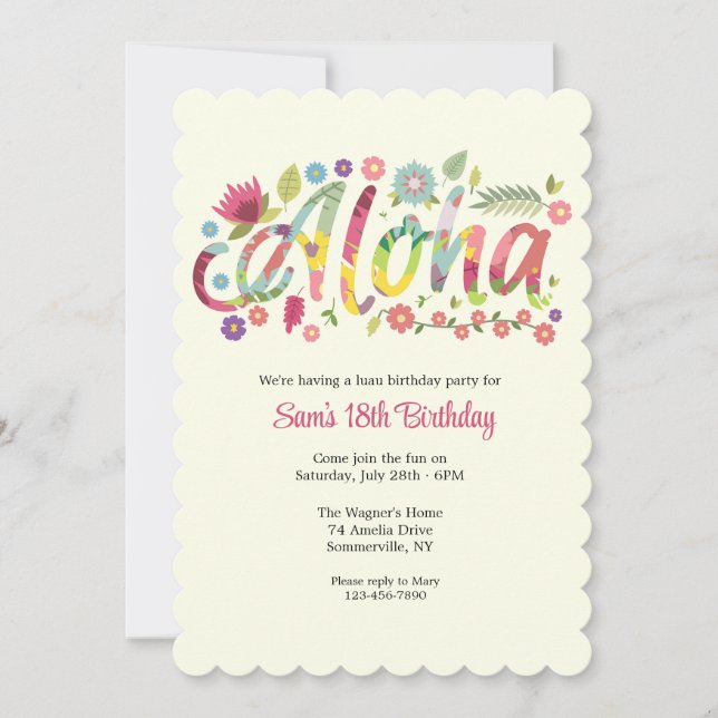 Invitación Aloha (Anverso)