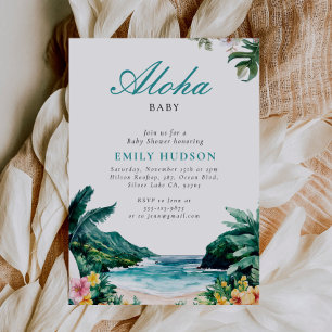 Invitación Aloha Baby Hawaiian Baby Shower