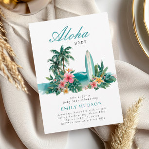 Invitación Aloha Baby Hawaiian Baby Shower