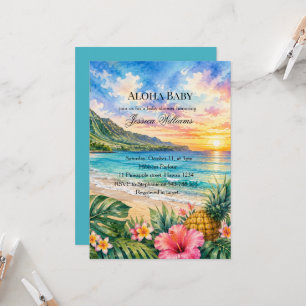 Invitación Aloha Baby Hibisco Bebé Shower