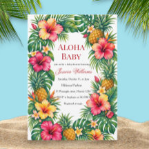 Aloha Baby Hibisco Bebé Shower de Bienvenida