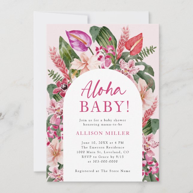 Invitación Aloha Baby Shower (Anverso)
