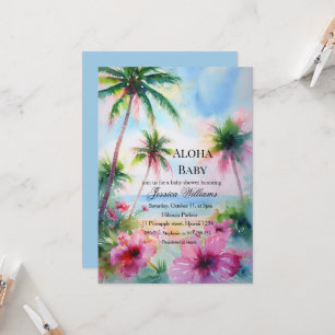 Invitación Aloha Baby Shower de Hibisco Hawaiano