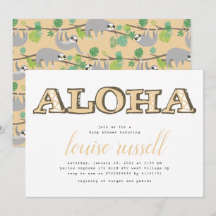 Invitación Aloha Baby Tropical Animal   BABY SHOWER