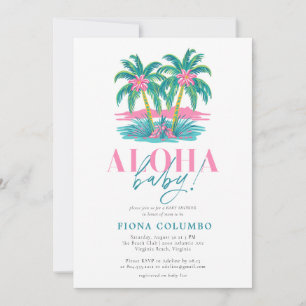 Invitación Aloha Baby Tropical Palm Tree Baby Shower