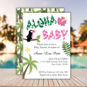 Invitación Aloha Baby Tropical Theme Baby Shower