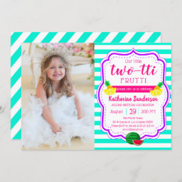 Invitación Aloha Birthday Luau Tropical Photo Two-tti Frutti