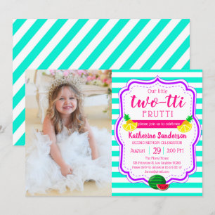 Invitación Aloha Birthday Luau Tropical Photo Two-tti Frutti