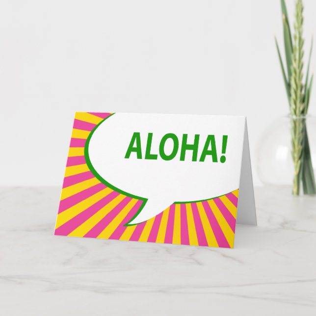 Invitación ¡aloha! : burbuja del discurso cómico (Anverso)