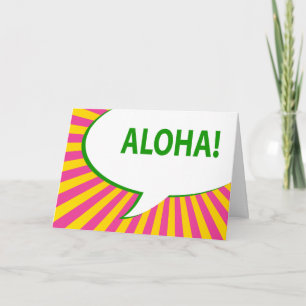 Invitación ¡aloha! : burbuja del discurso cómico