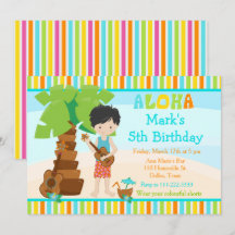 Aloha Cute Black haded Boy Birday Party