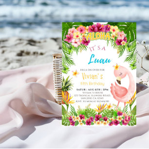 Invitación Aloha es una fiesta de cumpleaños Chica Luau