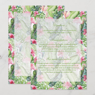 Invitación Aloha Flamingo Tropical Beach Wedding